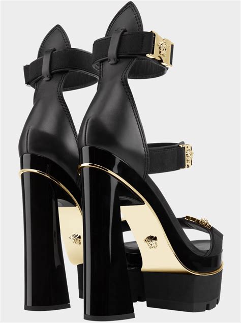 cheap versace medusa car shoes|Versace Medusa detail round heels.